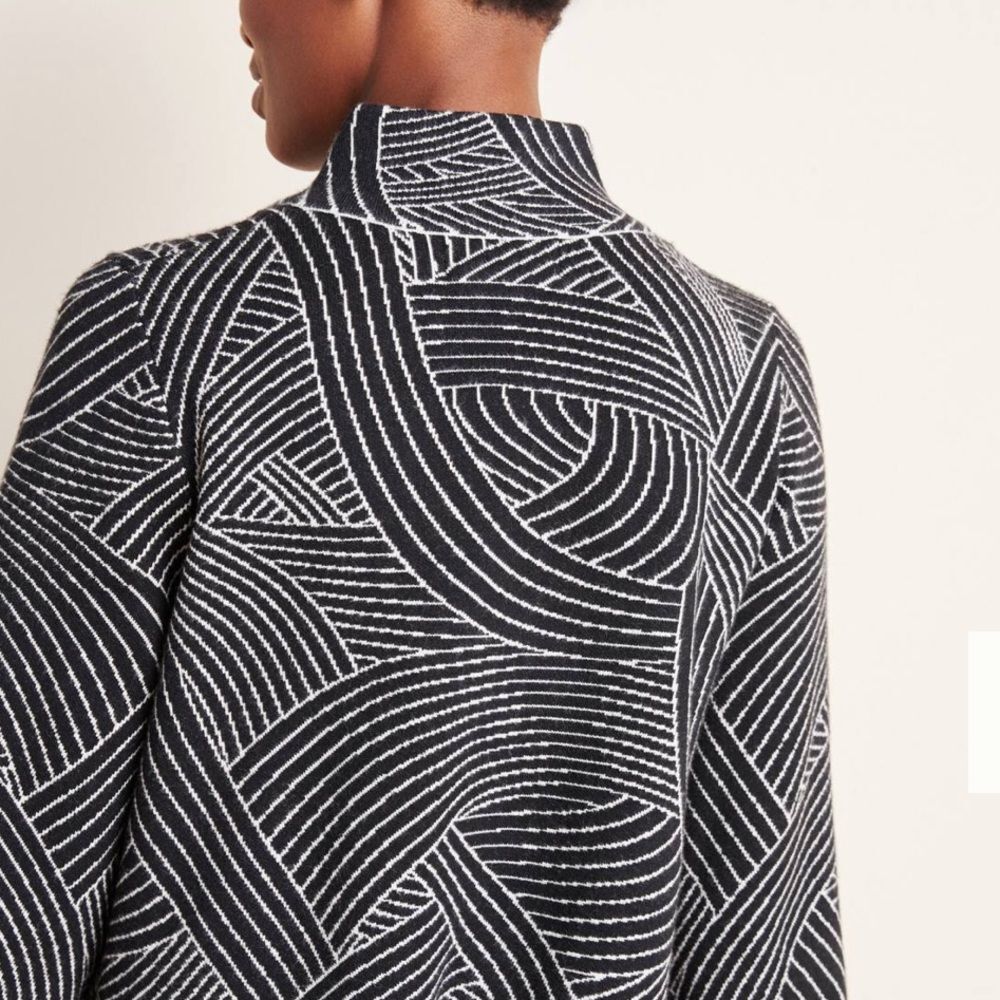 Anthropologie Abstract Print Monochrome Knit Jacket Size Small - Picture 4 of 14